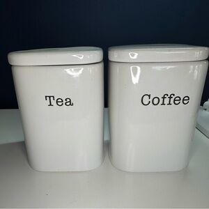 Crate and Barrel Tea and Coffee Canisters